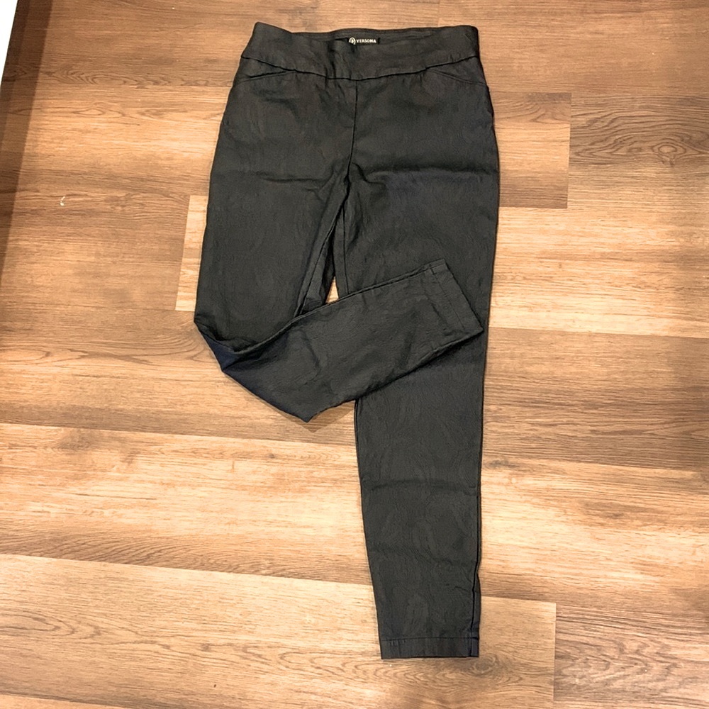 Versona Leather Look Pants Elastic Waist Size 10